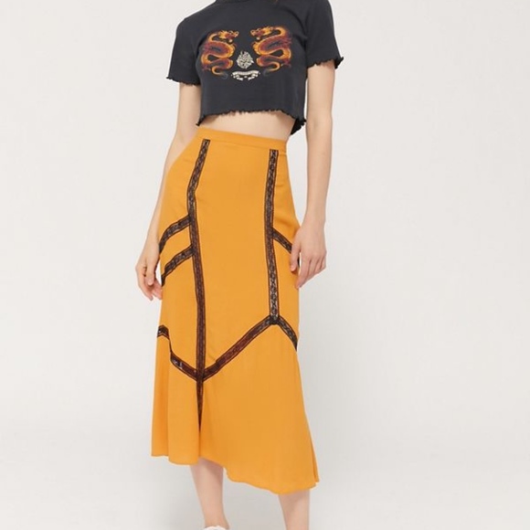 UO Amber Lace Inset Slip Skirt /mi - Picture 3 of 6